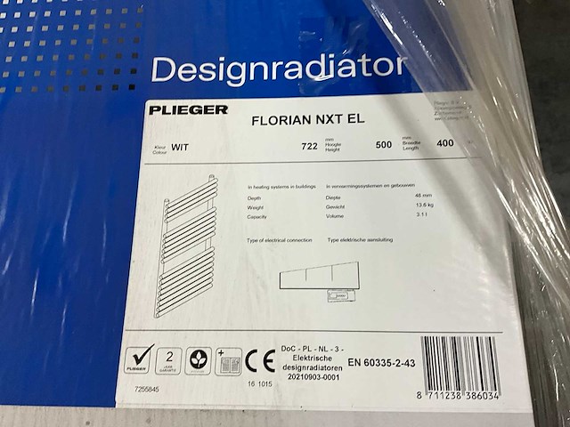 Plieger florian nxt el fischio elektrische handdoekradiator (6x) - afbeelding 4 van  4