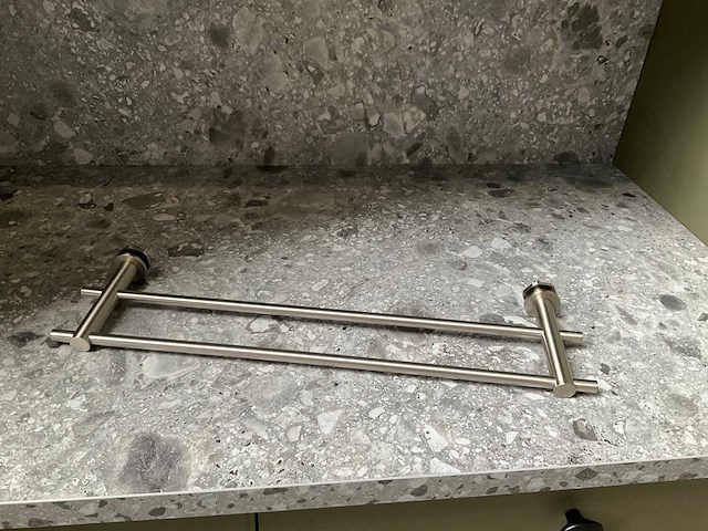 Plieger handdoekbeugel dubbel inox - afbeelding 1 van  4