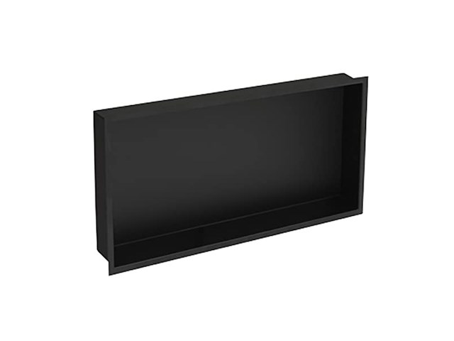 Plieger inbox inbouwnis met flens rvs 60 x 30 x 7.5 cm matzwart - afbeelding 1 van  3