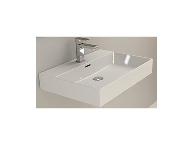 Plieger kansas wastafel 60x45 cm met kraangat wit - afbeelding 1 van  3