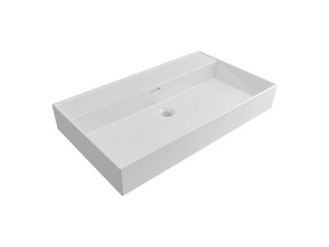 Plieger kansas wastafel zonder kraangat met overloop wit - afbeelding 1 van  2