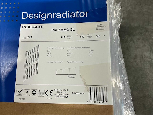 Plieger palermo-el iii/fischio 688x500mm designradiator (5x) - afbeelding 3 van  4
