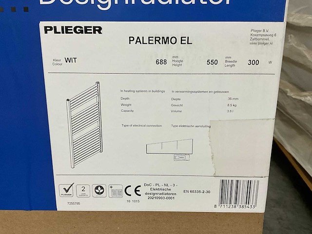 Plieger palermo-el iii/fischio elektrische handdoekradiator (2x) - afbeelding 3 van  4