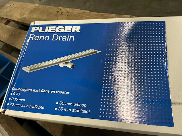 Plieger reno drain douchegoot met flens en rooster (2x) - afbeelding 2 van  4