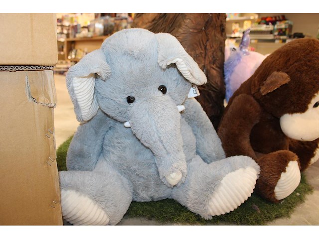 Pluche olifant jollyplush lengte circa 65 cm. - afbeelding 1 van  2