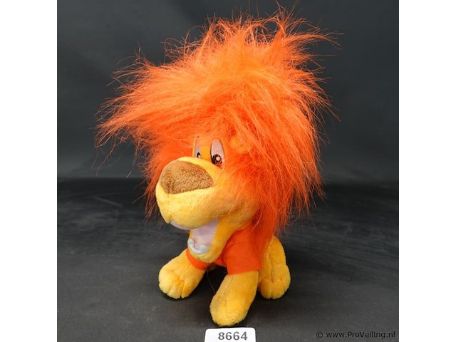 Pluche oranje leeuw - afbeelding 1 van  3