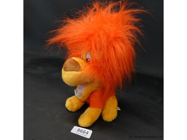 Pluche oranje leeuw - afbeelding 2 van  3