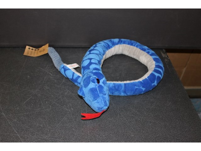 Pluche slang met ratel blauw in kr 11 - afbeelding 1 van  3