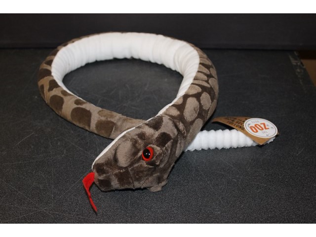 Pluche slang met ratel bruin in kr 11 - afbeelding 3 van  3