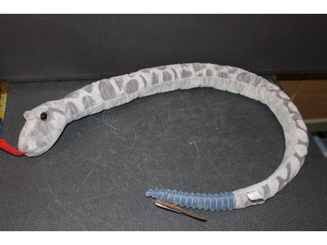 Pluche slang met ratel grijs in kr 11 - afbeelding 2 van  3