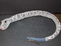 Pluche slang met ratel grijs in kr 11 - afbeelding 3 van  3