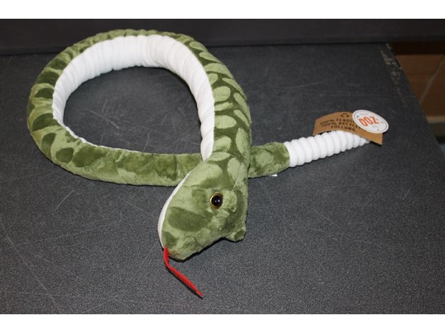 Pluche slang met ratel groen in kr 11 - afbeelding 1 van  3