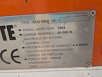 Pneumatische zijlader hefbrug, 2 ton celette, eco 2000, bouwjaar 1993 - afbeelding 10 van  10