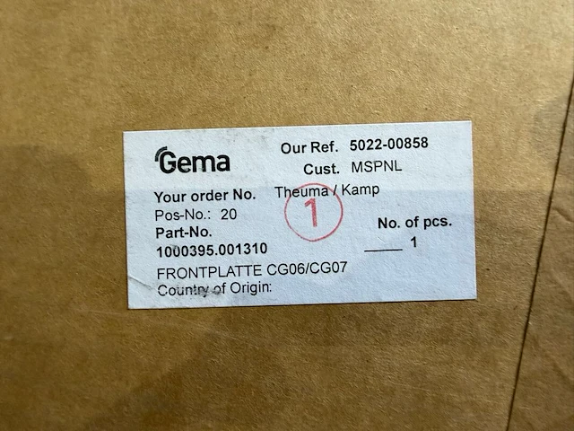 Poedercoat bedieningsfront, gema, optistar cg06/cg07, wit/grijs - afbeelding 2 van  4