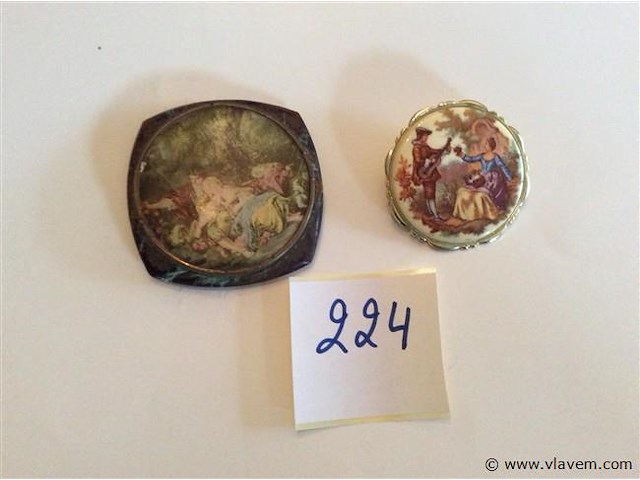 Poederdoos + medaillon - afbeelding 1 van  4