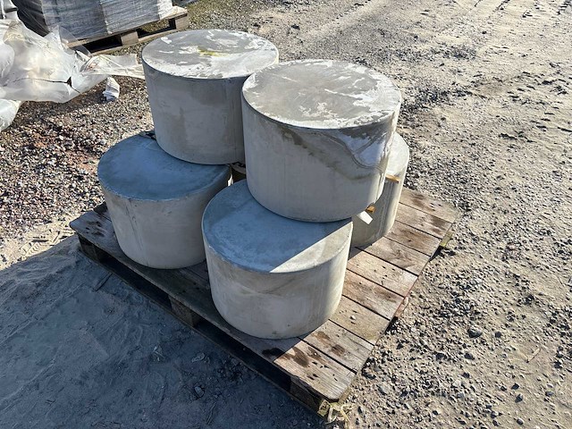 Poef beton - grijs - 45 x 30 cm (6x) - afbeelding 2 van  3