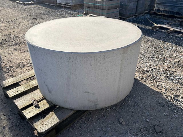 Poef beton - grijs - rond - 100 x 50 cm - afbeelding 2 van  3