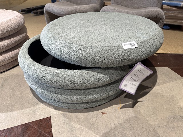 Poef, bouclé groen - afbeelding 2 van  3