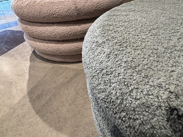 Poef, bouclé groen - afbeelding 3 van  3