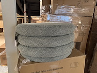 Poef, bouclegroen stof - afbeelding 1 van  5