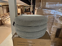 Poef, bouclegroen stof - afbeelding 3 van  4