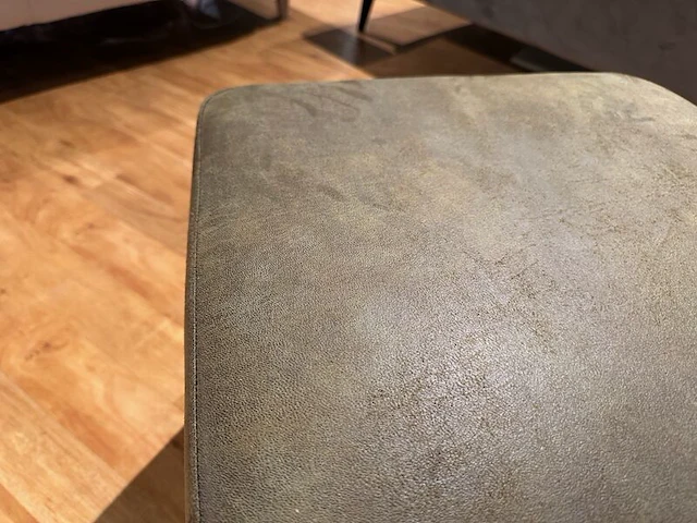 Poef / hocker sitdesign, olive groen - afbeelding 4 van  5