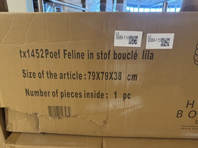 Poef, home bound by ky, feline, boucé lila - afbeelding 6 van  6