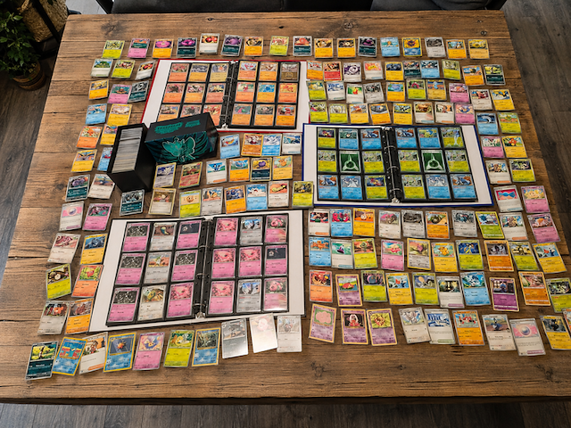 Pokémon collectie met 3 insteekmappen, opbergdoos en losse kaarten (incl. vintage, rares en veel holo kaarten) - afbeelding 1 van  54