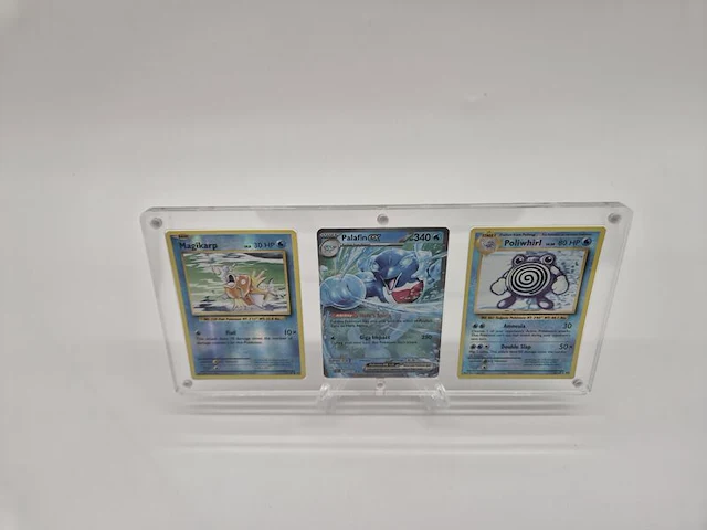 Pokémonkaarten – magikarp, palafin ex & poliwhirl – inclusief magnetische display en standaard - afbeelding 6 van  12