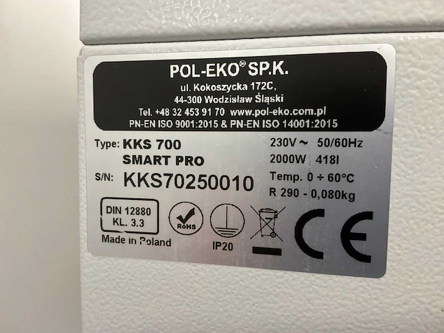 Pol-eko kks 700 smart pro laboratorium klimaatkamer - afbeelding 6 van  6