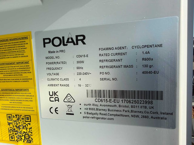 Polar - 615l ongebruikt - vriezer - afbeelding 2 van  2