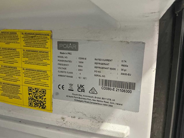 Polar - cd080-e - koelkast - afbeelding 2 van  2