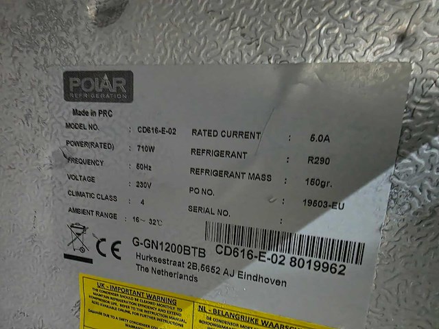 Polar - cd616-e-02 - mobiele dubbeldeurs vriezer - afbeelding 5 van  6