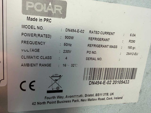 Polar - dn494 blastchiller - snelkoeler - afbeelding 4 van  4