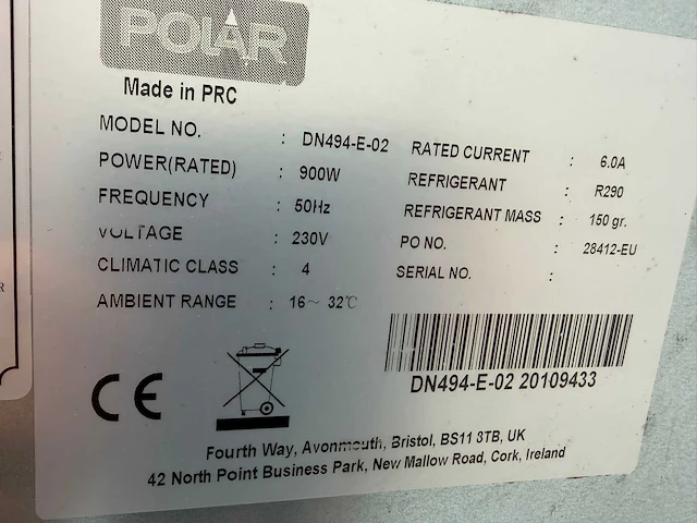 Polar - dn494 blastchiller - snelkoeler - afbeelding 3 van  4