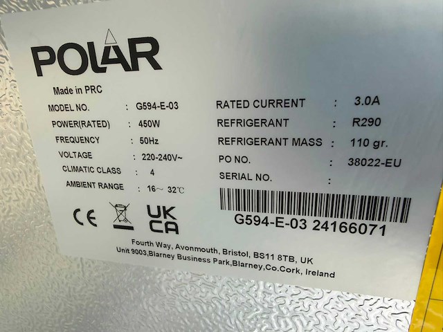 Polar - dubbel deurs ongebruikt - koelkast - afbeelding 5 van  5