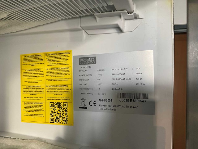 Polar g-hf600 s rvs vriezer - afbeelding 4 van  6