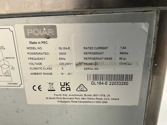 Polar gl184-e driedeurs koelwerkbank - afbeelding 6 van  6