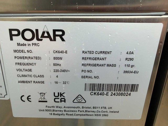Polar ongebruikt - blastchiller - snelkoeler / blastchiller - afbeelding 3 van  3