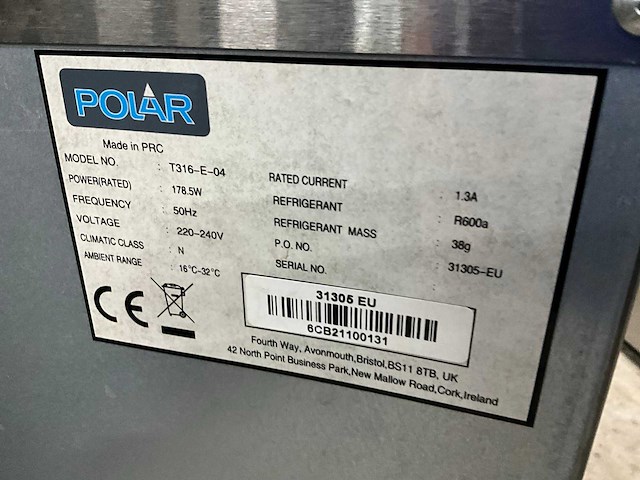 Polar t316–e-04 ijsblokjesmachine - afbeelding 6 van  6