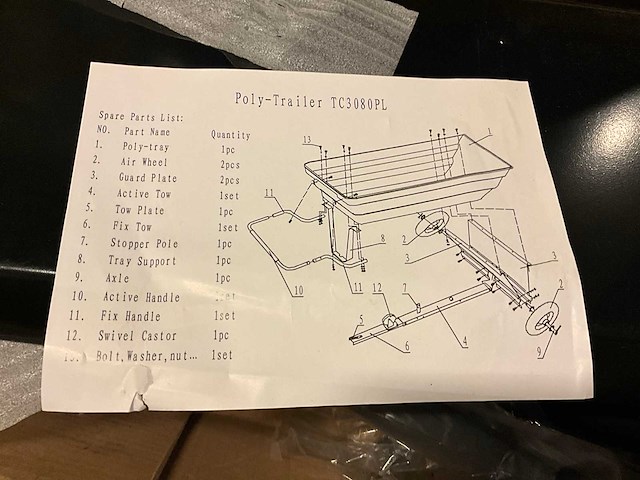 Poly-trailer tc3080pl aanhanger met kiepbak - afbeelding 4 van  4