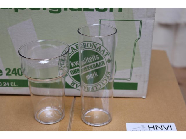 Polycarbonaat stapel en longdrink glazen in 2 dozen. 72 en 84 stuks. - afbeelding 3 van  3