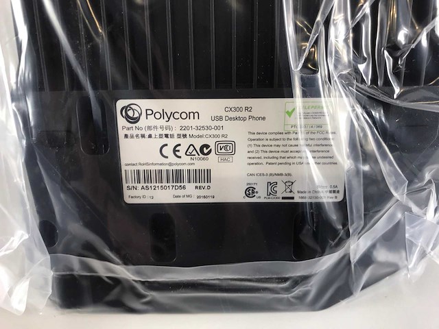 Polycom (cx300r2) desktop phones - 2200-32530-025 (new) (5x) - afbeelding 8 van  8