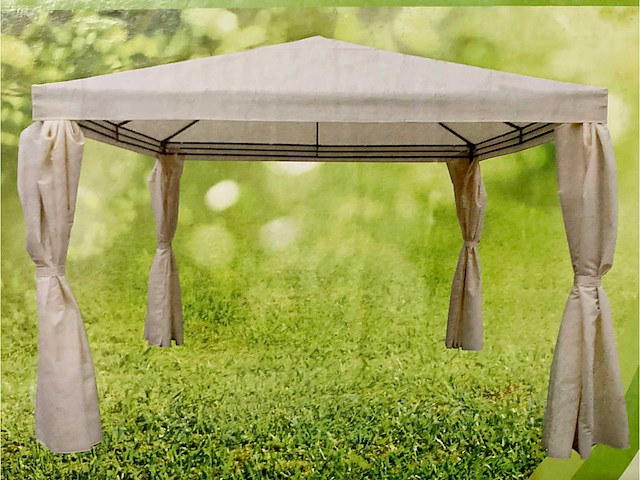 Polyester partytent met gordijnen - 300x300x260 cm - afbeelding 1 van  9