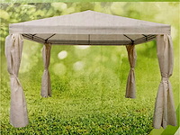 Polyester partytent met gordijnen - 300x300x260 cm - afbeelding 1 van  9
