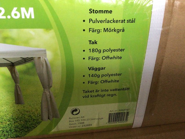Polyester partytent met gordijnen - 300x300x260 cm - afbeelding 2 van  9