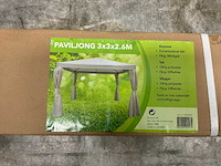 Polyester partytent met gordijnen - 300x300x260 cm - afbeelding 7 van  9