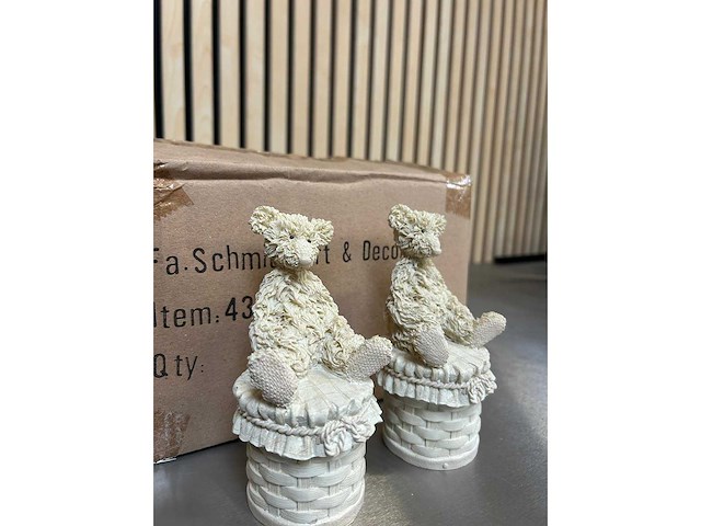 Polyester sieradendoosje met beer hoogte 13 cm (624x) - afbeelding 3 van  6