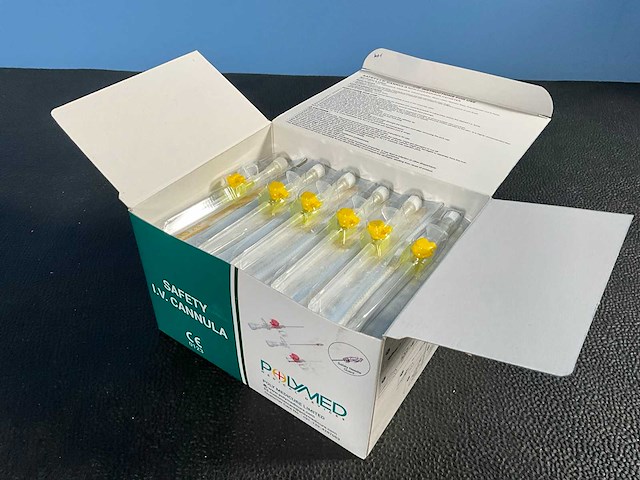 Polymed - veilige infuusnaalden - 24gx19mm (box/50) (50x) - afbeelding 1 van  6