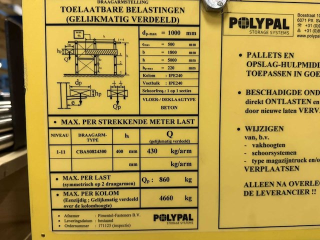 Polypal - draagarmstelling 3x33 - afbeelding 2 van  2